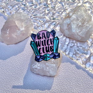 Bad Witch Club fase lunar Flor Mariposa esqueleto sombrero esmalte Pin solapa insignias Punk gótico broche Pin regalo - Product Image 3