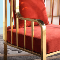 Chaise de salle à manger de banquet de restaurant d'hôtel de luxe moderne, chaise de loisirs de salon en acier inoxydable doré, design cage à oiseaux