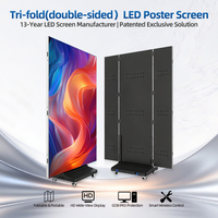 Pantalla LED Publicitaria Digital P2.5 P1.5 GOB Plegable para Interiores, Doble Cara, Tres LED, Póster Plegable, Pantalla LED Plegable