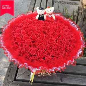 Wholesale 99 Pcs Soap Flower Bouquet Creative <b>Artificial</b> Rose Gift For Valentines Christmas Birthday Present - Product Image 5