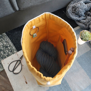 <span class=keywords><strong>Bolsa</strong></span> de Lona para Proyectos de Tejer, <span class=keywords><strong>Bolsa</strong></span> con Cordón para Guardar Obras de Crochet - Product Image 4