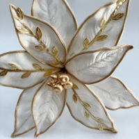 Décorations de Noël d'intérieur 2026 : Arbre artificiel, fleurs de Poinsettia en polyester, à fixer au mur, pour la maison, les festivals et les centres commerciaux