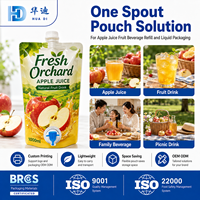 Pochettes personnalisées pour jus de pomme 1000 ml avec bec verseur et robinet de fond pour recharges de boissons aux fruits