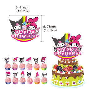 การตกแต่งพื้นหลังรูปการ์ตูน Kuromi ธงประดับบนเค้กสำหรับงานเลี้ยงวันเกิดสำหรับเด็กผู้หญิง - Product Image 1