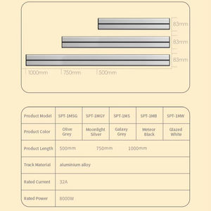 SINOAMIGO Sistema <span class=keywords><strong>de</strong></span> Riel Eléctrico <span class=keywords><strong>de</strong></span> Aluminio para Montaje en Superficie <span class=keywords><strong>de</strong></span> 50 cm con Enchufes Deslizantes para Reino Unido, EE. UU., Schuko, Franceses y Tomas <span class=keywords><strong>de</strong></span> Pared USB para Cocina - Product Image 5