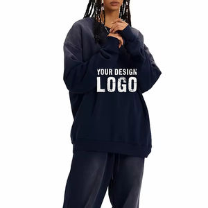 Sudadera Holgada Informal de Color Degradado con Hombros Caídos para Mujer, Sudadera con Cuello Redondo Personalizada al por Mayor, Sudaderas con Capucha para Mujer - Product Image 4