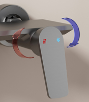 Ensemble de robinetterie de douche et bain 2 fonctions en aluminium spatial avec barre coulissante et jet de pulvérisation pour appartements et hôtels - Vente en gros