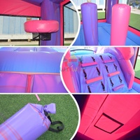 Château Gonflable Commercial en PVC Princesse avec Toboggan Combo, Maison de Rebond Rose & Violette pour Filles, Idéal pour la Location Commerciale
