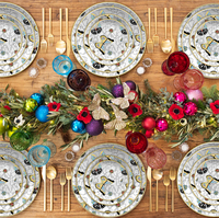 Service de vaisselle en porcelaine osseuse 4 pièces ensemble d'assiettes nouveau papillon vaisselle en céramique assiette de présentation de mariage pour table d'événement restauration