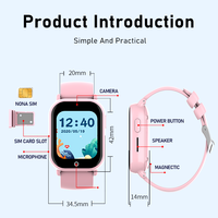 Montre intelligente pour enfants M05, 1,52 pouces, carte SIM 4G, GPS, SOS, appel vidéo, étanche, anti-perte, pour garçons et filles de 8 à 12 ans