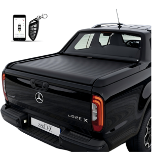 Couverture de benne électrique rétractable pour pick-up, en alliage d'aluminium, noire, sans perçage, pour <span class=keywords><strong>Mercedes</strong></span>- <span class=keywords><strong>X350</strong></span> - Product Image 2
