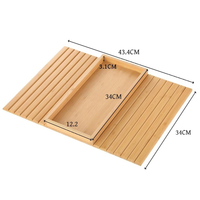 Plateau d'accoudoir de canapé en bambou avec rainure, table d'appoint pour canapé de salon, porte-gobelet, accessoire pour la maison