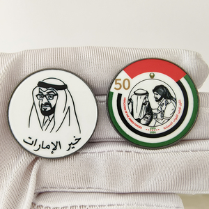 Distintivi del Fiore Nazionale degli Emirati Arabi Uniti, Spilla in Metallo del Sheikh <span class=keywords><strong>Mohamed</strong></span> Bin Zayed, Adesivo per Regali della Giornata Nazionale, Pronta Consegna - Product Image 3