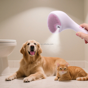 2025新品工場価格3 in 1充電式シリコンマッサージ蒸し暑いペット猫ヘアクリーニングスチームグルーミングブラシコーム - Product Image 1