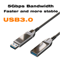 USB 3.0 Aktif Optik Kablo 5 Gbps USB AM'den AF'ye AOC Uzatma Kablosu, Makine Görüşü Endüstriyel Kamera Projesi için