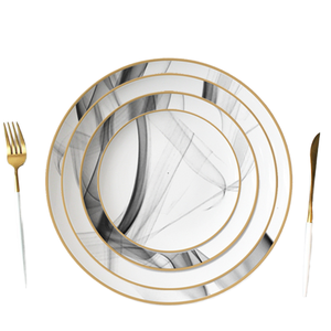 Assiette Ronde en Mélamine Sans BPA et Compatible Lave-Vaisselle pour Usage Domestique et Professionnel Légère et Incassable - Product Image 1