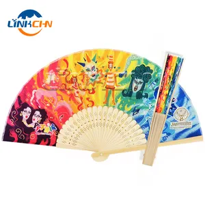 High quality oem art logo bamboo hand fan for promotion