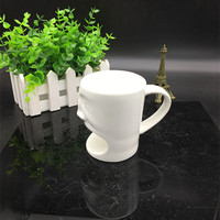 Mug à soupe en céramique de 11 oz à fond plat avec poignée, motif grenouille et visage humain, idéal pour les biscuits, de fabrication professionnelle