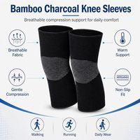 Genouillère de compression en fibre de bambou, élastique, antidérapante, légère, pour la marche, l'exercice quotidien et le confort des articulations
