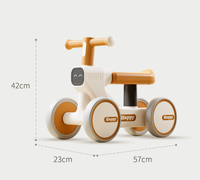 Voiture à pédales pour enfants de 1 à 3 ans, vélo d'équilibre à 4 roues anti-retournement, trottinette pour bébé unisexe, vélo à pousser pour tout-petits