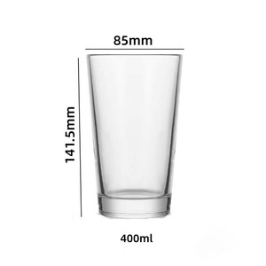 Vasos <span class=keywords><strong>de</strong></span> Vidrio Transparentes Reutilizables <span class=keywords><strong>de</strong></span> 400 ml, Diseño Cónico Recto, para Uso Diario, Vasos Personalizados para Cerveza y Jugo, <span class=keywords><strong>Precio</strong></span> Bajo - Product Image 6