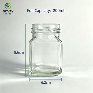 Vente en gros <span class=keywords><strong>de</strong></span> pots en verre carrés compacts vides <span class=keywords><strong>de</strong></span> 170 ml, récipients transparents <span class=keywords><strong>de</strong></span> qualité alimentaire pour les petits transformateurs et distributeurs <span class=keywords><strong>de</strong></span> produits alimentaires - Product Image 2