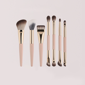 Juego de brochas de maquillaje multifuncionales plegables de doble cabezal, brocha para base, brocha para sombra de nariz, brocha para delineador de ojos, juego completo con estuche de transporte. - Product Image 1