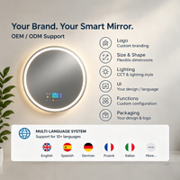 Miroir de salle de bain intelligent avec capteur radar, anti-buée automatique, écran tactile 5 pouces, éclairage LED