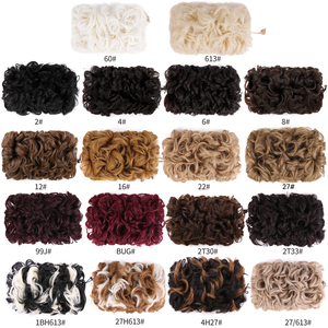 <span class=keywords><strong>Chignon</strong></span> court bouclé désordonné à nouer, extension de cheveux synthétiques extensibles, <span class=keywords><strong>pince</strong></span> à cheveux, <span class=keywords><strong>chignon</strong></span> scrunchie, postiche en plateau - Product Image 6