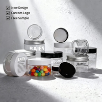 Venta al por mayor vacío de diferentes capacidades 50ML 80ML 100ML 120ML 150ML 200ML 250ML crema cosmética tarro de plástico para mascotas con tapa de aluminio