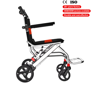 Sedia a Rotelle Pieghevole Portatile, Sedia a Rotelle da Viaggio con Freno a Mano, Sedia a Rotelle Ultra-Leggera per Anziani e Bambini - Product Image 1