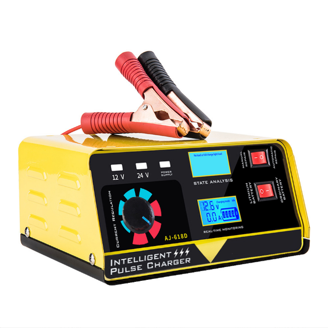 Universal Adjustable Automatic Trickle Charger 12V 20A 24V 10A Smart Fast Truck Motorcycle Car Battery Charger Pulse Repair