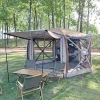 Tente de camping familiale modulaire hexagonale connectable quatre saisons en tissu Oxford, grande capacité 8-10 personnes, pour hayon de SUV, idéale pour le glamping en extérieur