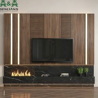 Mueble de TV Moderno y Minimalista SLS, Centro de Entretenimiento Integrado, Consola Multimedia de Madera con Retroiluminación LED