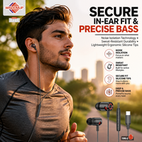 Écouteurs intra-auriculaires filaires WISDOMUP EJ-61 Type-C avec microphone, chipset JL, étanchéité IPX-5, câble de 1,2 m, pilote dynamique AAC, pour le gaming