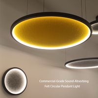 Luminaire suspendu LED en feutre d'aluminium acoustique, or/noir, garantie 3 ans, lampe suspendue moderne insonorisante pour bureau