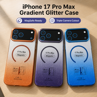 Universelle Glitzer-Magnet-PC-Handyhülle für iPhone 17 Pro Max 16 15 14 Samsung S25 Ultra Stoßfest Weich Schlank Staubdicht