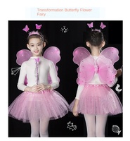 Ensemble jupe tutu lumineuse, ailes d'ange féeriques, serre-tête, baguette magique, robe d'ange lumineuse, costume d'ange papillon, accessoires de fête cosplay