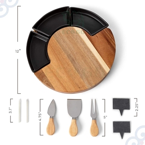 Juego de tabla de queso de bambú de buena calidad Tabla de cortar original Tabla de cortar de madera impermeable - Product Image 6