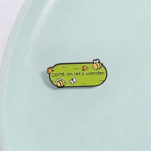 En gros : Épingles en métal à motifs de dessins animés, Broches créatives papillon et abeille, Accessoires mignons en métal avec citations anglaises - Product Image 4