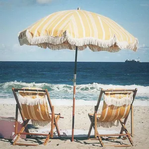 شمسية مخصصة مظلة الشاطئ مع ألومنيوم القطب والألياف الزجاجية والأضلع بالي بوهو الهواء الطلق البوليستر الحديث