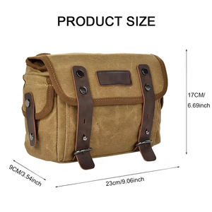 Mochila Vintage para Motocicleta, Equipamento de Pilotagem, Bolsa Traseira Impermeável de Lona Cáqui Retrô, Bolsa Lateral para Motociclista, Alforjes de Moto - Product Image 4