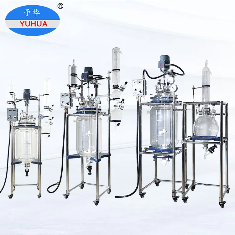 Yuhua Hogedruk Batch Bio Opgevijzeld Glas Bekleed Reactielaboratorium Pyrex Glas Reflux Condensor Reactor Batch Vat