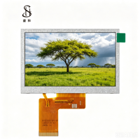 Écran LCD graphique TFT IPS BOE de 4,3 pouces, résolution 800x480, RVB 40PIN LVDS I2C, rétroéclairage LED, luminosité 500 nits, -20°C