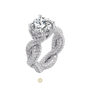 Anillo de Boda de Lujo KRISHNAM JEWELS con Moissanita de Corte Brillante Certificada por GRA, Chapado en Rodio, Engaste de Garras, Plata de Ley S925 para Mujer - Product Image 1