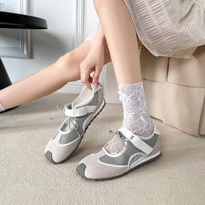 2026 Summer New <b>Soft</b> Leather Flat Toe Open Back Velcro Strap Retro Versatile Mary Jane <b>Shoes</b> Ballet <b>Shoes</b> for Women - Product Image 2
