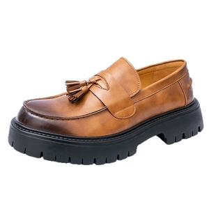 क्रॉस-बॉर्डर बड़े आकार के पुरुषों के रेट्रो कैजुअल फैशन मोटे चमड़े के जूते कोरियन औपचारिक व्यवसाय युवा थोक - Product Image 4