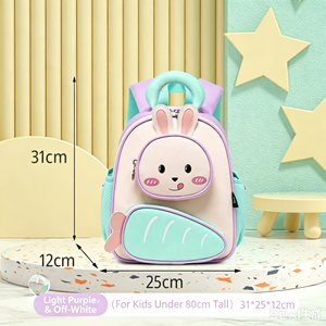 Sac à dos maternelle en forme de lapin mignon, cartable souple pour enfants, sac d'école pour élèves de maternelle, logo personnalisé OEM ODM disponible - Product Image 1