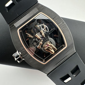 Montre tourbillon, montres mécaniques, matériau en fibre de carbone, design squelette, style tendance, montres pour hommes, luxe, haute qualité, nouveauté - Product Image 6