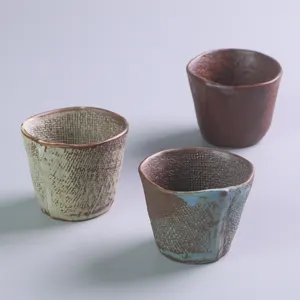 Großhandel runder ohne griff verkörnender Yerba Mate-Becher japanisch arabische Keramik-Teetasse becher mini niedliche benutzerdefinierte Porzellan-Kaffeebecher